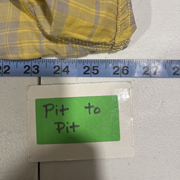 LL Bean Shirt Men's XXL Button Up Yellow Plaid Short Sleeve Linen Cotton Preppy - Picture 6 of 11